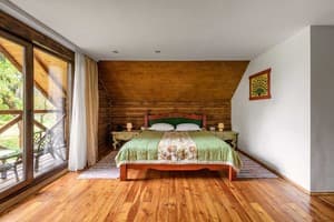 Kryve Ozero. Room Standard Double Eco (2+1) wooden case overlooking the lake