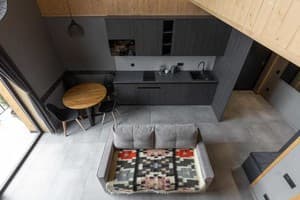 Отели . Гостиница Люкс двухместный Двухуровневые апартаменты с видом на панораму гор. 