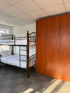 Hotels . Hotel Bed in Mixed Dormitory quadruple room without a window. 